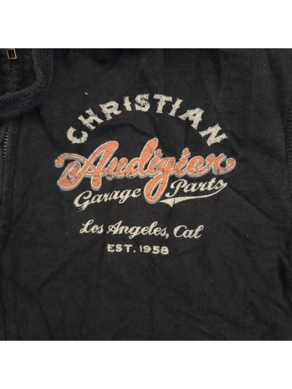 Vintage Christian Audigier black cotton hoodie size L #motorcycle - Picture 4 of 5
